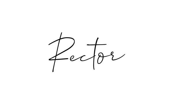 Use a signature maker to create a handwritten signature online. With this signature software, you can design (Allison_Script) your own signature for name Rector. Rector signature style 2 images and pictures png