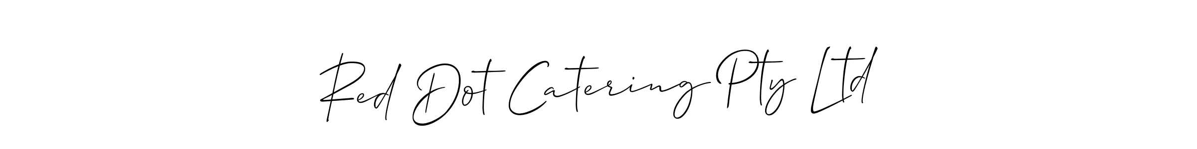 The best way (Allison_Script) to make a short signature is to pick only two or three words in your name. The name Red Dot Catering Pty Ltd include a total of six letters. For converting this name. Red Dot Catering Pty Ltd signature style 2 images and pictures png