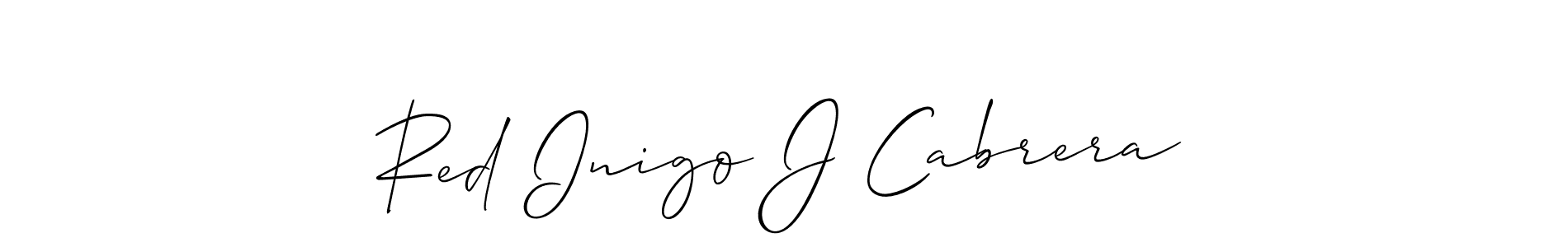 Make a short Red Inigo J Cabrera signature style. Manage your documents anywhere anytime using Allison_Script. Create and add eSignatures, submit forms, share and send files easily. Red Inigo J Cabrera signature style 2 images and pictures png