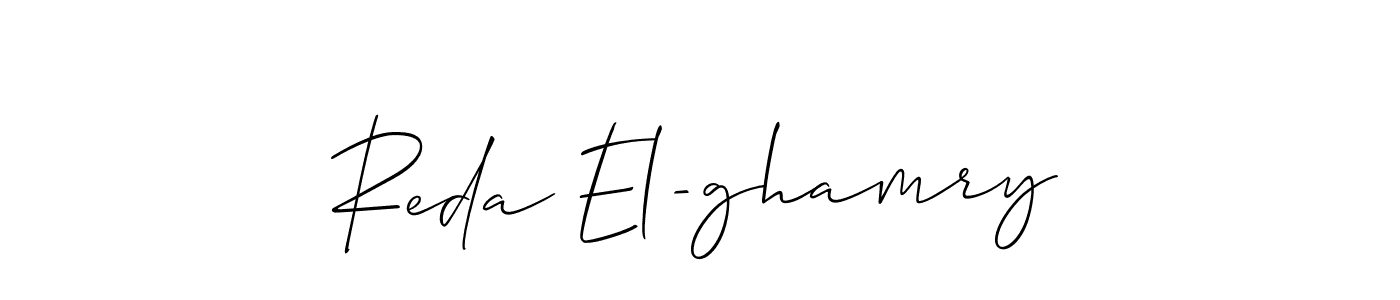 You should practise on your own different ways (Allison_Script) to write your name (Reda El-ghamry) in signature. don't let someone else do it for you. Reda El-ghamry signature style 2 images and pictures png