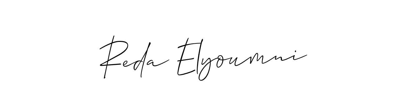 This is the best signature style for the Reda Elyoumni name. Also you like these signature font (Allison_Script). Mix name signature. Reda Elyoumni signature style 2 images and pictures png