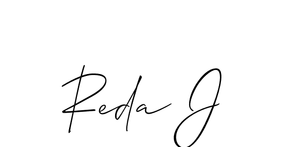 Also You can easily find your signature by using the search form. We will create Reda J name handwritten signature images for you free of cost using Allison_Script sign style. Reda J signature style 2 images and pictures png