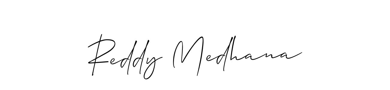 if you are searching for the best signature style for your name Reddy Medhana. so please give up your signature search. here we have designed multiple signature styles  using Allison_Script. Reddy Medhana signature style 2 images and pictures png