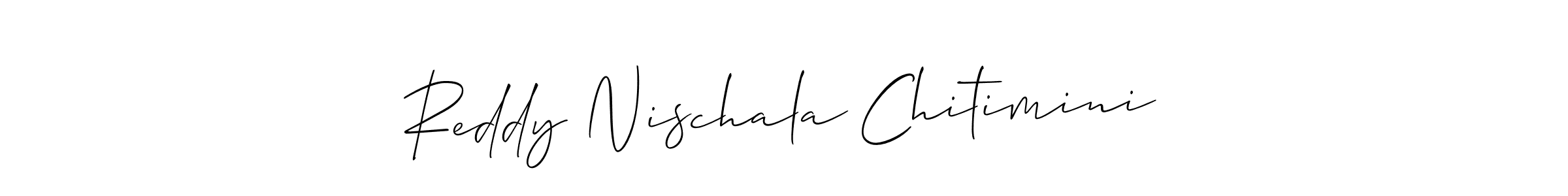 You can use this online signature creator to create a handwritten signature for the name Reddy Nischala Chitimini. This is the best online autograph maker. Reddy Nischala Chitimini signature style 2 images and pictures png