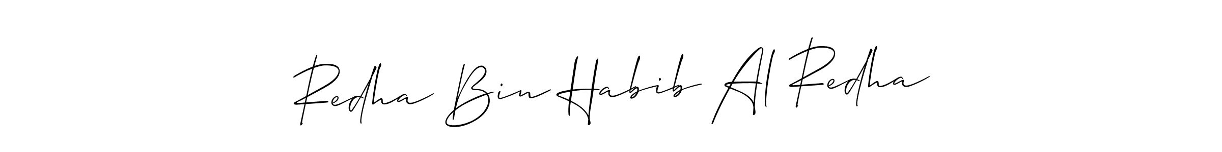 Also You can easily find your signature by using the search form. We will create Redha Bin Habib Al Redha name handwritten signature images for you free of cost using Allison_Script sign style. Redha Bin Habib Al Redha signature style 2 images and pictures png