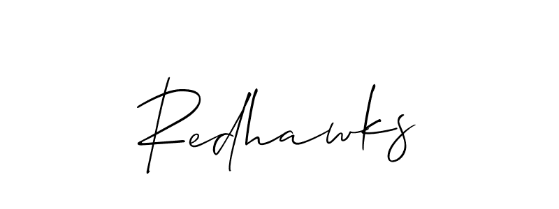 Design your own signature with our free online signature maker. With this signature software, you can create a handwritten (Allison_Script) signature for name Redhawks. Redhawks signature style 2 images and pictures png