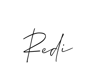 Make a beautiful signature design for name Redi. With this signature (Allison_Script) style, you can create a handwritten signature for free. Redi signature style 2 images and pictures png