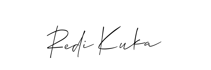 Allison_Script is a professional signature style that is perfect for those who want to add a touch of class to their signature. It is also a great choice for those who want to make their signature more unique. Get Redi Kuka name to fancy signature for free. Redi Kuka signature style 2 images and pictures png