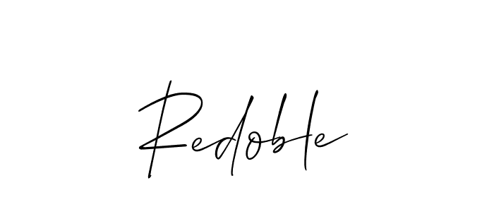 Use a signature maker to create a handwritten signature online. With this signature software, you can design (Allison_Script) your own signature for name Redoble. Redoble signature style 2 images and pictures png