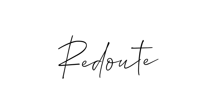 Use a signature maker to create a handwritten signature online. With this signature software, you can design (Allison_Script) your own signature for name Redoute. Redoute signature style 2 images and pictures png
