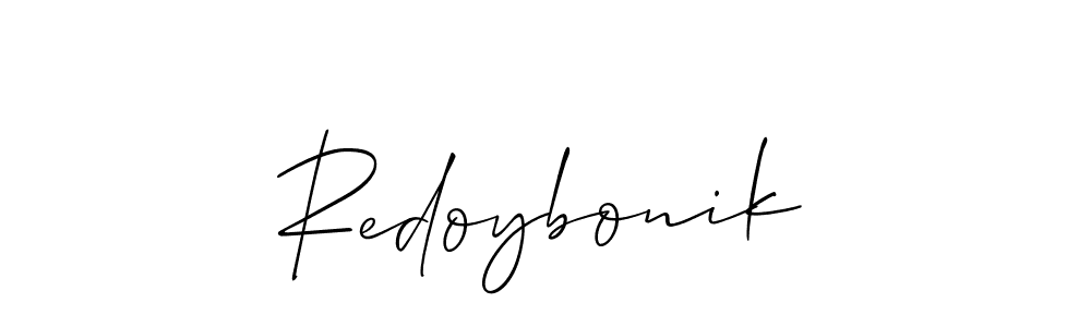 if you are searching for the best signature style for your name Redoybonik. so please give up your signature search. here we have designed multiple signature styles  using Allison_Script. Redoybonik signature style 2 images and pictures png