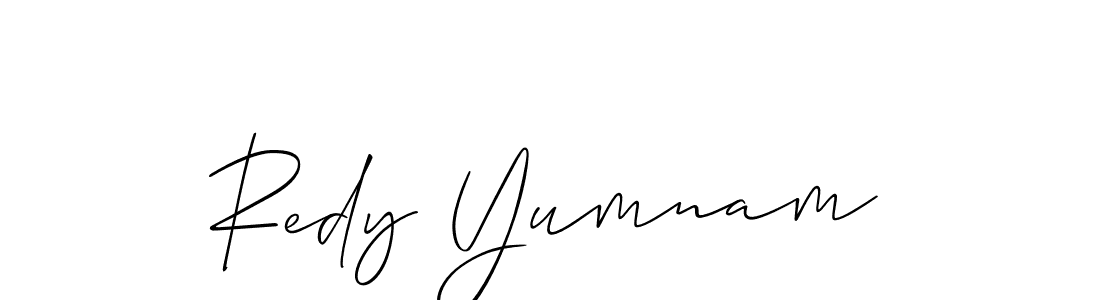 Create a beautiful signature design for name Redy Yumnam. With this signature (Allison_Script) fonts, you can make a handwritten signature for free. Redy Yumnam signature style 2 images and pictures png