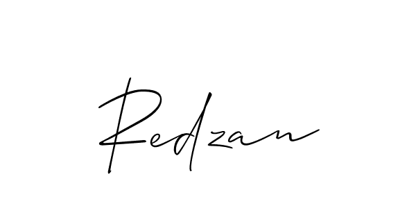 Design your own signature with our free online signature maker. With this signature software, you can create a handwritten (Allison_Script) signature for name Redzan. Redzan signature style 2 images and pictures png