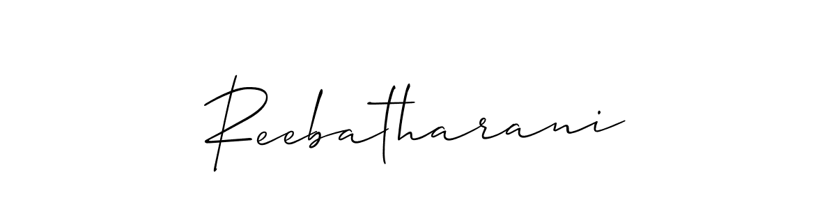 Make a beautiful signature design for name Reebatharani. With this signature (Allison_Script) style, you can create a handwritten signature for free. Reebatharani signature style 2 images and pictures png
