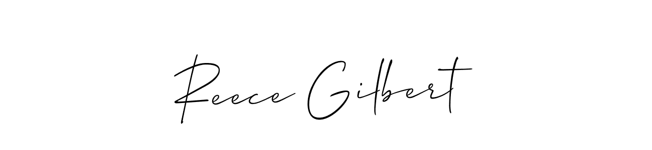 You should practise on your own different ways (Allison_Script) to write your name (Reece Gilbert) in signature. don't let someone else do it for you. Reece Gilbert signature style 2 images and pictures png