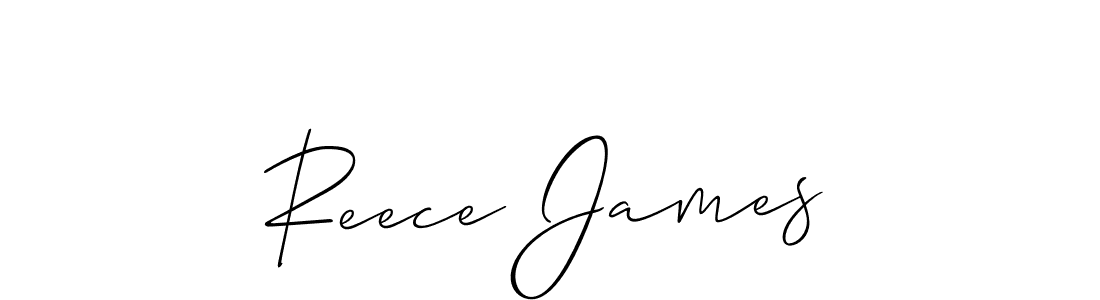 The best way (Allison_Script) to make a short signature is to pick only two or three words in your name. The name Reece James include a total of six letters. For converting this name. Reece James signature style 2 images and pictures png