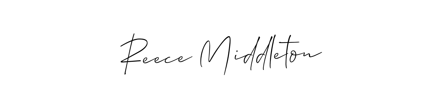 Similarly Allison_Script is the best handwritten signature design. Signature creator online .You can use it as an online autograph creator for name Reece Middleton. Reece Middleton signature style 2 images and pictures png