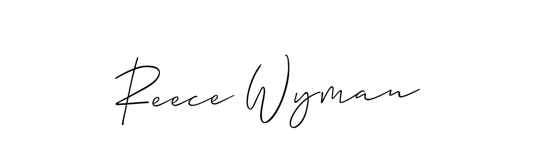 Also You can easily find your signature by using the search form. We will create Reece Wyman name handwritten signature images for you free of cost using Allison_Script sign style. Reece Wyman signature style 2 images and pictures png