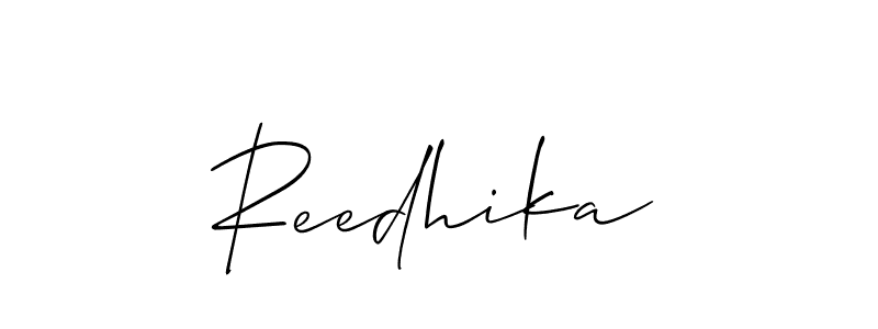 How to make Reedhika name signature. Use Allison_Script style for creating short signs online. This is the latest handwritten sign. Reedhika signature style 2 images and pictures png