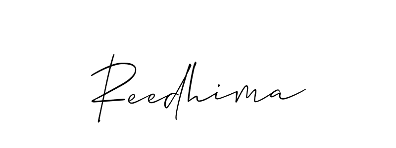Also You can easily find your signature by using the search form. We will create Reedhima name handwritten signature images for you free of cost using Allison_Script sign style. Reedhima signature style 2 images and pictures png