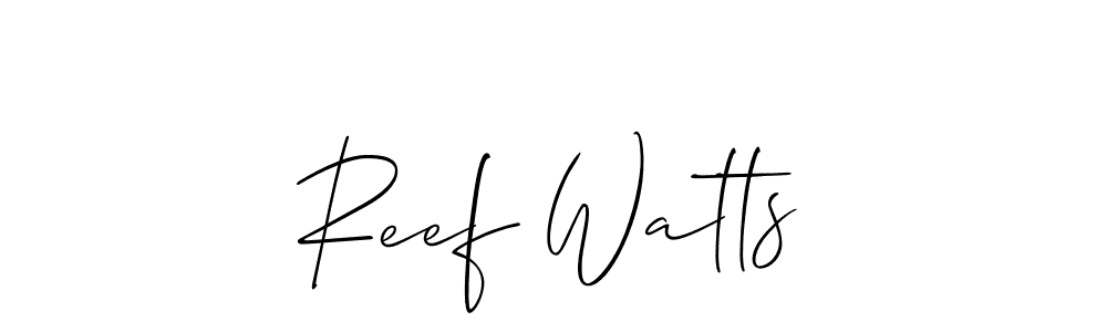 Make a beautiful signature design for name Reef Watts. Use this online signature maker to create a handwritten signature for free. Reef Watts signature style 2 images and pictures png