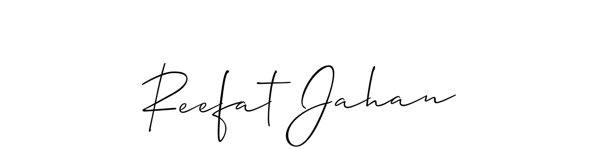 Also we have Reefat Jahan name is the best signature style. Create professional handwritten signature collection using Allison_Script autograph style. Reefat Jahan signature style 2 images and pictures png