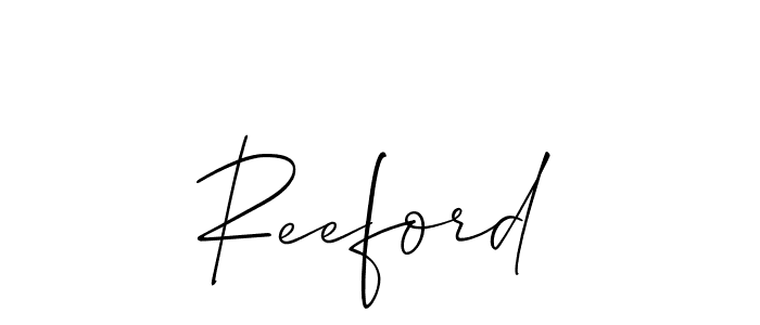 Create a beautiful signature design for name Reeford. With this signature (Allison_Script) fonts, you can make a handwritten signature for free. Reeford signature style 2 images and pictures png