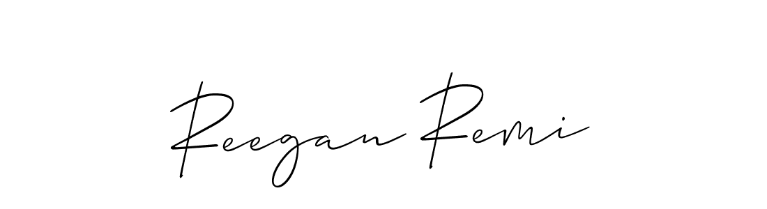 Make a short Reegan Remi signature style. Manage your documents anywhere anytime using Allison_Script. Create and add eSignatures, submit forms, share and send files easily. Reegan Remi signature style 2 images and pictures png