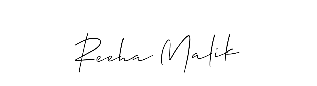 Make a beautiful signature design for name Reeha Malik. With this signature (Allison_Script) style, you can create a handwritten signature for free. Reeha Malik signature style 2 images and pictures png