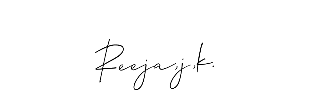 Create a beautiful signature design for name Reeja,j,k.. With this signature (Allison_Script) fonts, you can make a handwritten signature for free. Reeja,j,k. signature style 2 images and pictures png