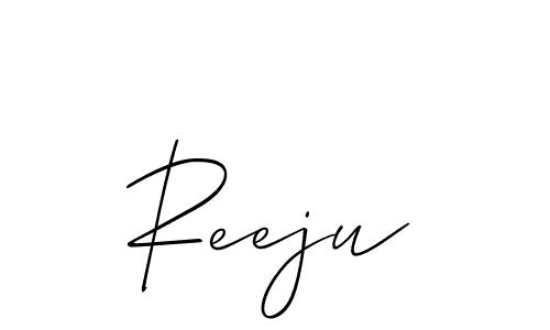 Make a beautiful signature design for name Reeju. With this signature (Allison_Script) style, you can create a handwritten signature for free. Reeju signature style 2 images and pictures png