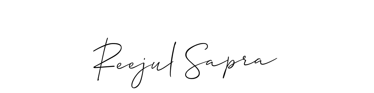 It looks lik you need a new signature style for name Reejul Sapra. Design unique handwritten (Allison_Script) signature with our free signature maker in just a few clicks. Reejul Sapra signature style 2 images and pictures png