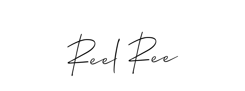 The best way (Allison_Script) to make a short signature is to pick only two or three words in your name. The name Reel Ree include a total of six letters. For converting this name. Reel Ree signature style 2 images and pictures png