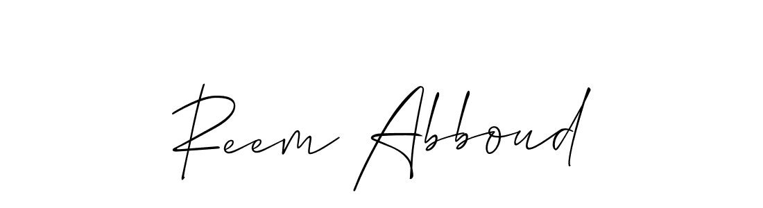 Design your own signature with our free online signature maker. With this signature software, you can create a handwritten (Allison_Script) signature for name Reem Abboud. Reem Abboud signature style 2 images and pictures png