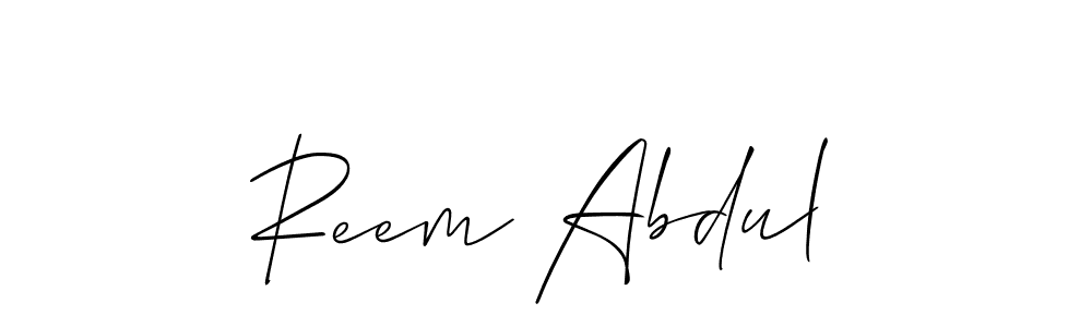 Create a beautiful signature design for name Reem Abdul. With this signature (Allison_Script) fonts, you can make a handwritten signature for free. Reem Abdul signature style 2 images and pictures png