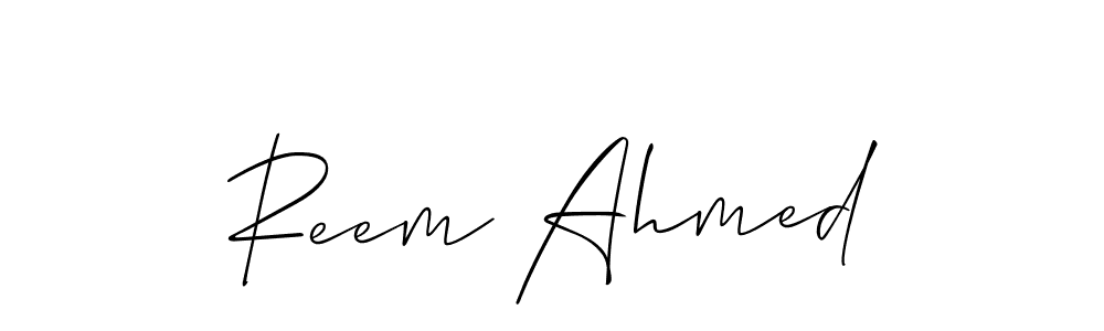 Design your own signature with our free online signature maker. With this signature software, you can create a handwritten (Allison_Script) signature for name Reem Ahmed. Reem Ahmed signature style 2 images and pictures png