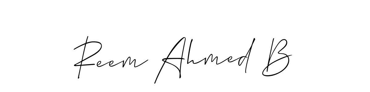 How to make Reem Ahmed B signature? Allison_Script is a professional autograph style. Create handwritten signature for Reem Ahmed B name. Reem Ahmed B signature style 2 images and pictures png