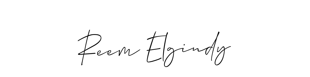 Also You can easily find your signature by using the search form. We will create Reem Elgindy name handwritten signature images for you free of cost using Allison_Script sign style. Reem Elgindy signature style 2 images and pictures png