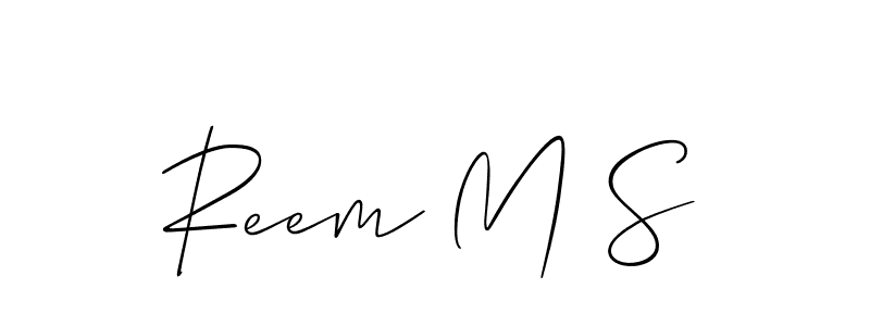 How to Draw Reem M S signature style? Allison_Script is a latest design signature styles for name Reem M S. Reem M S signature style 2 images and pictures png