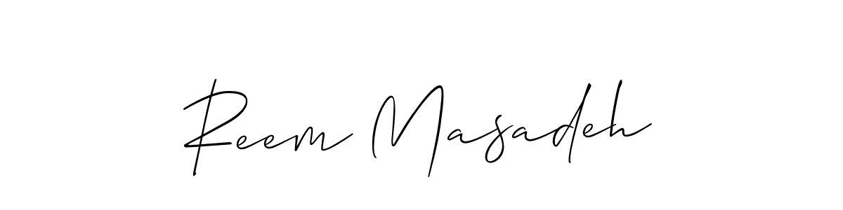 How to make Reem Masadeh signature? Allison_Script is a professional autograph style. Create handwritten signature for Reem Masadeh name. Reem Masadeh signature style 2 images and pictures png