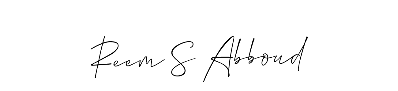 This is the best signature style for the Reem S Abboud name. Also you like these signature font (Allison_Script). Mix name signature. Reem S Abboud signature style 2 images and pictures png