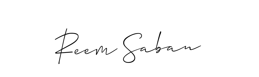 Also You can easily find your signature by using the search form. We will create Reem Saban name handwritten signature images for you free of cost using Allison_Script sign style. Reem Saban signature style 2 images and pictures png