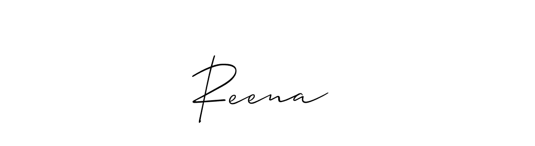 The best way (Allison_Script) to make a short signature is to pick only two or three words in your name. The name Reena❤️ include a total of six letters. For converting this name. Reena❤️ signature style 2 images and pictures png