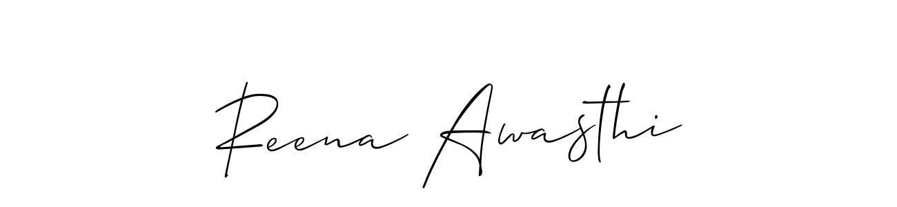 Design your own signature with our free online signature maker. With this signature software, you can create a handwritten (Allison_Script) signature for name Reena Awasthi. Reena Awasthi signature style 2 images and pictures png
