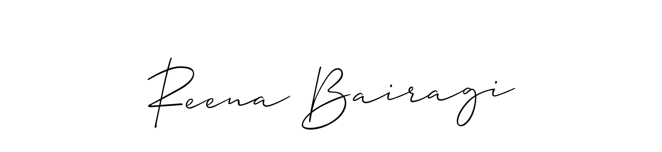 Create a beautiful signature design for name Reena Bairagi. With this signature (Allison_Script) fonts, you can make a handwritten signature for free. Reena Bairagi signature style 2 images and pictures png