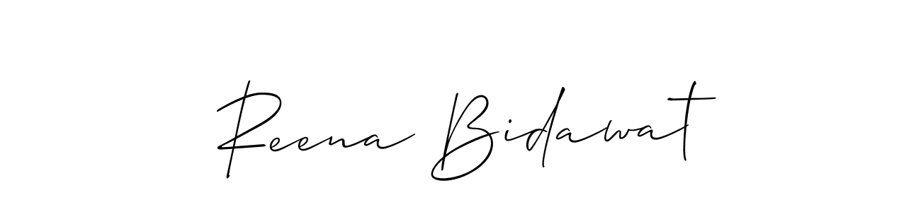 You can use this online signature creator to create a handwritten signature for the name Reena Bidawat. This is the best online autograph maker. Reena Bidawat signature style 2 images and pictures png