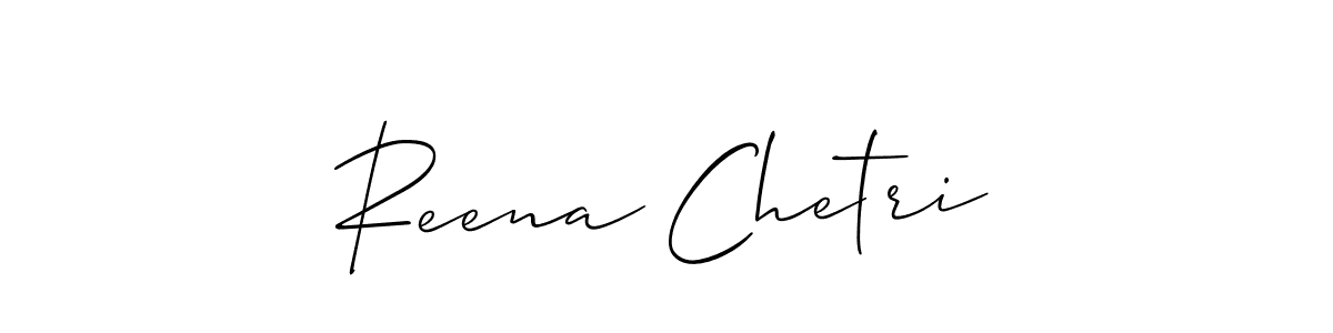 Use a signature maker to create a handwritten signature online. With this signature software, you can design (Allison_Script) your own signature for name Reena Chetri. Reena Chetri signature style 2 images and pictures png