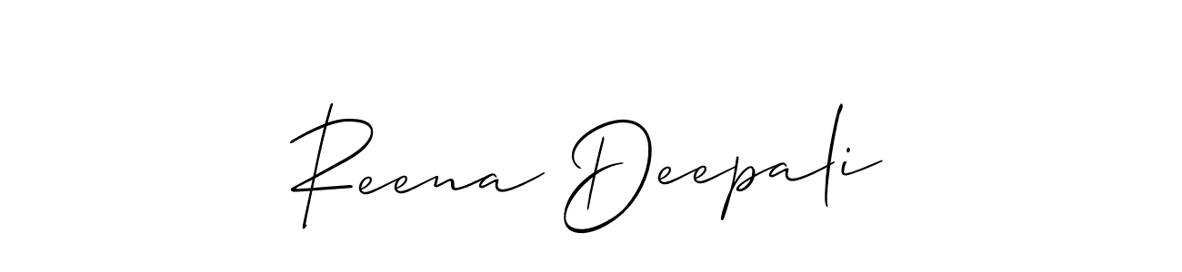 Create a beautiful signature design for name Reena Deepali. With this signature (Allison_Script) fonts, you can make a handwritten signature for free. Reena Deepali signature style 2 images and pictures png