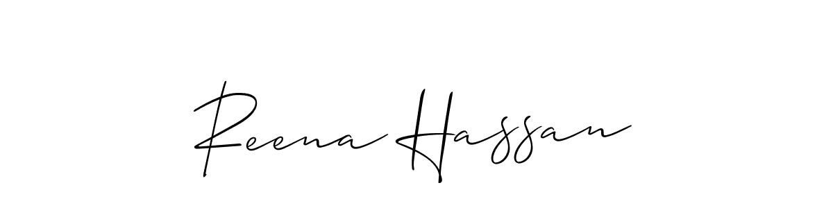 You should practise on your own different ways (Allison_Script) to write your name (Reena Hassan) in signature. don't let someone else do it for you. Reena Hassan signature style 2 images and pictures png