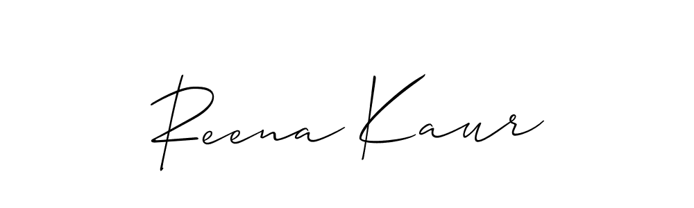 How to make Reena Kaur name signature. Use Allison_Script style for creating short signs online. This is the latest handwritten sign. Reena Kaur signature style 2 images and pictures png